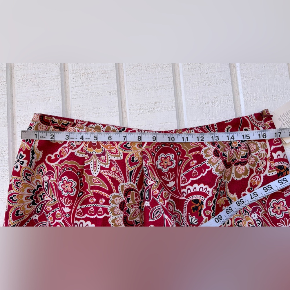 Allison‎ Taylor Silk Shantung Pants Paisley Lined Side Zip Size 12 - Picture 11 of 13